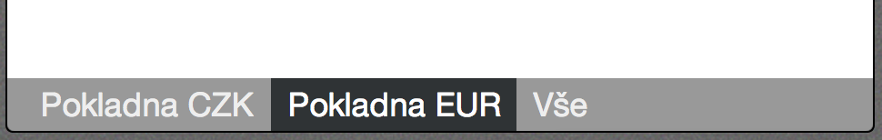 Karty prohlížeče - jednotlivé pokladny