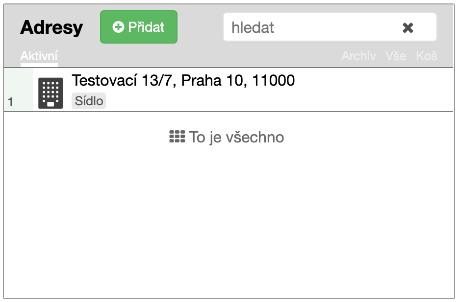 Přidání více adres